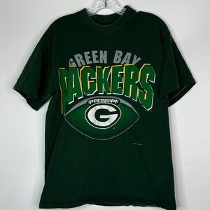 Vintage Artex Spotswear Green Bay Packers Green Single Stitch Tshirt 1993 Large